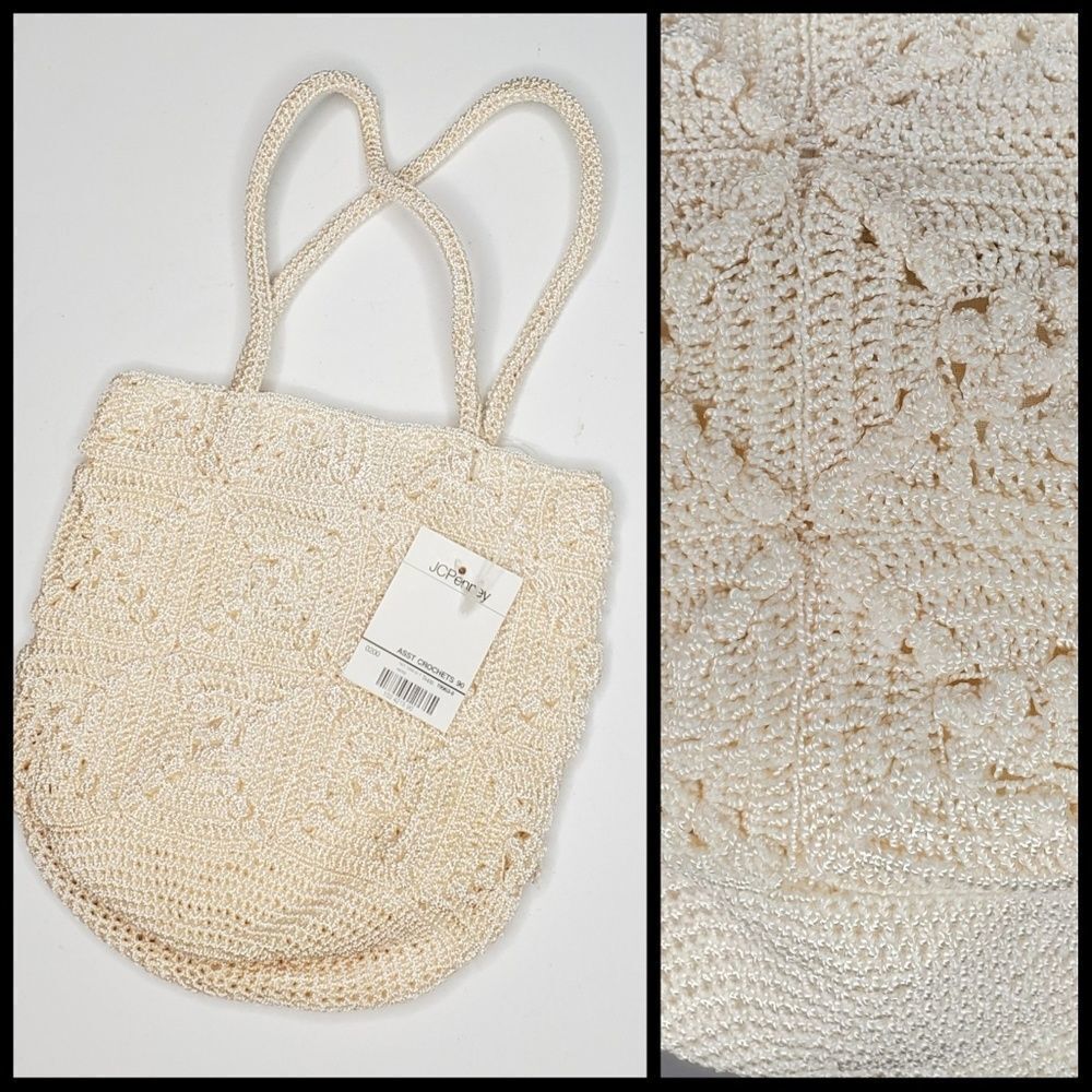 NEW‎ ARIZONA purse Y2K ivory crochet magnetic closure bag